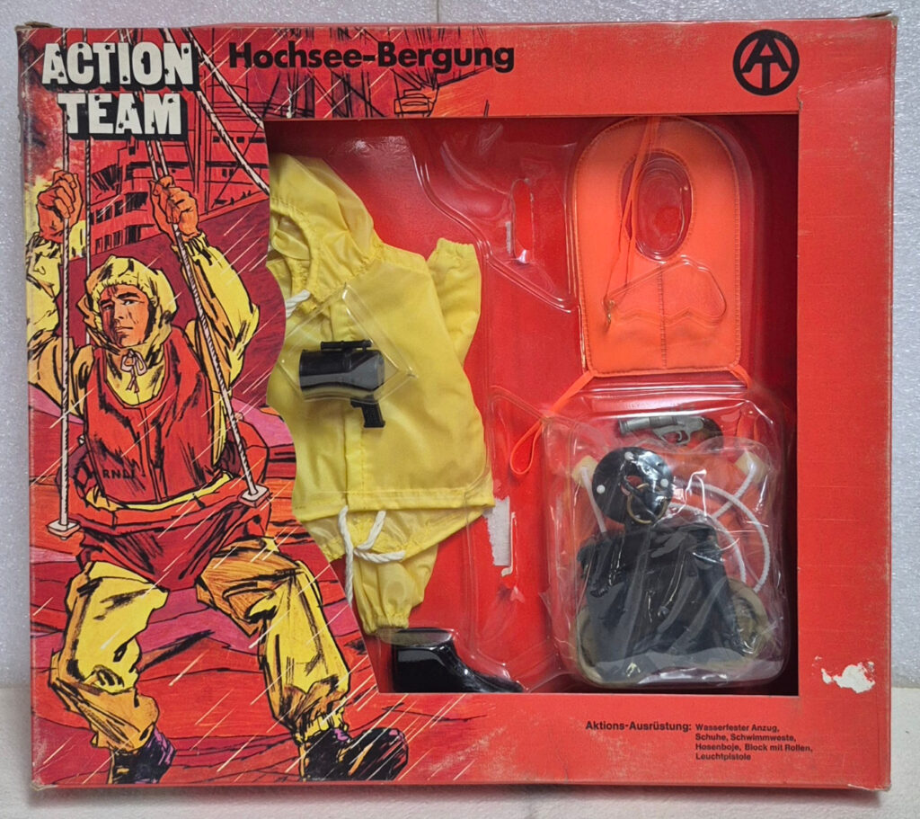 1970 Schildkrot Hasbro G.I. Joe Action Team Hochsee-Bergung (Breeches Buoy) Set : Mint in Box 1