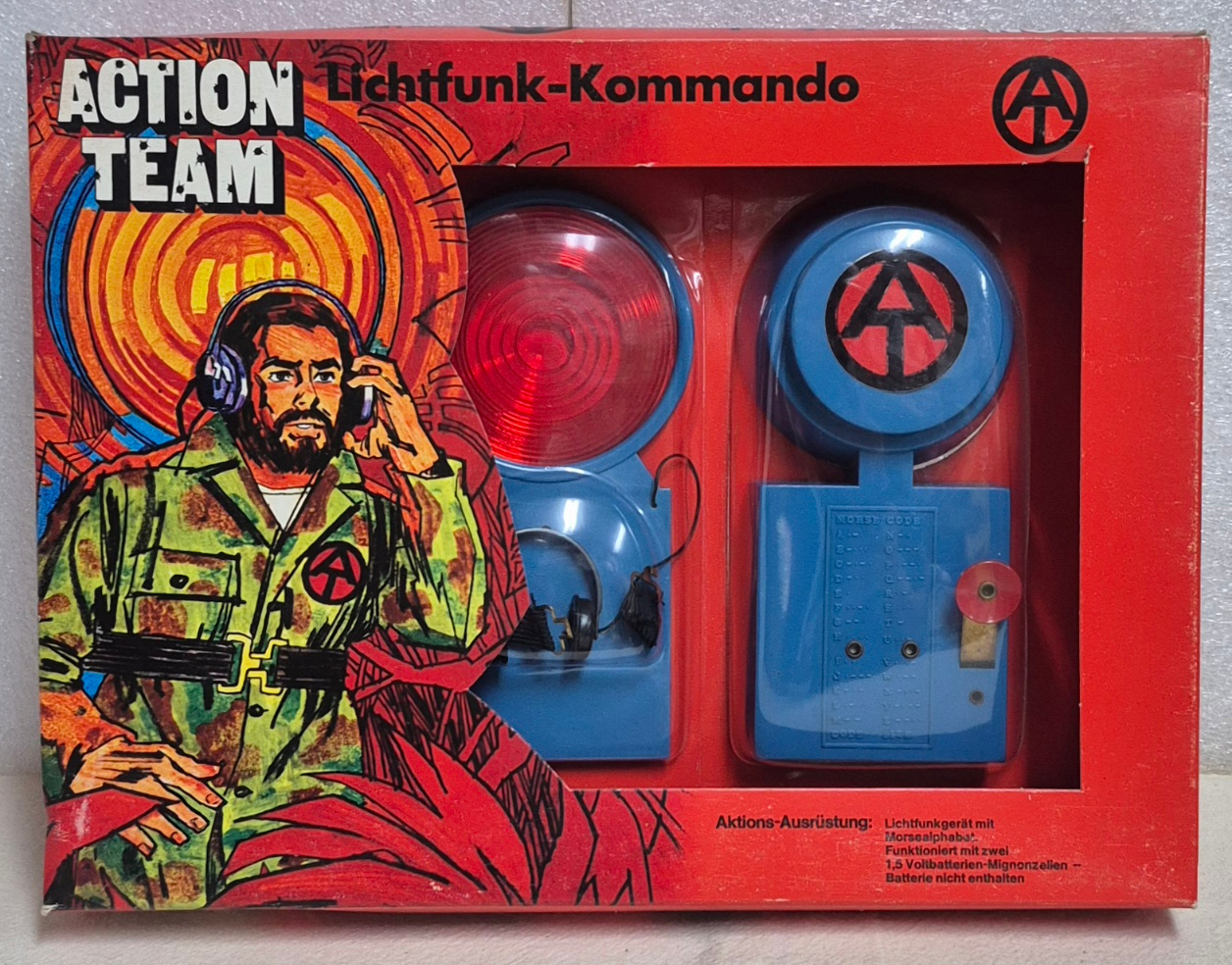 1970 Schildkrot Hasbro G.I. Joe Action Team Lichtfunk-Kommando (Signal Flasher) : Mint in Box 1