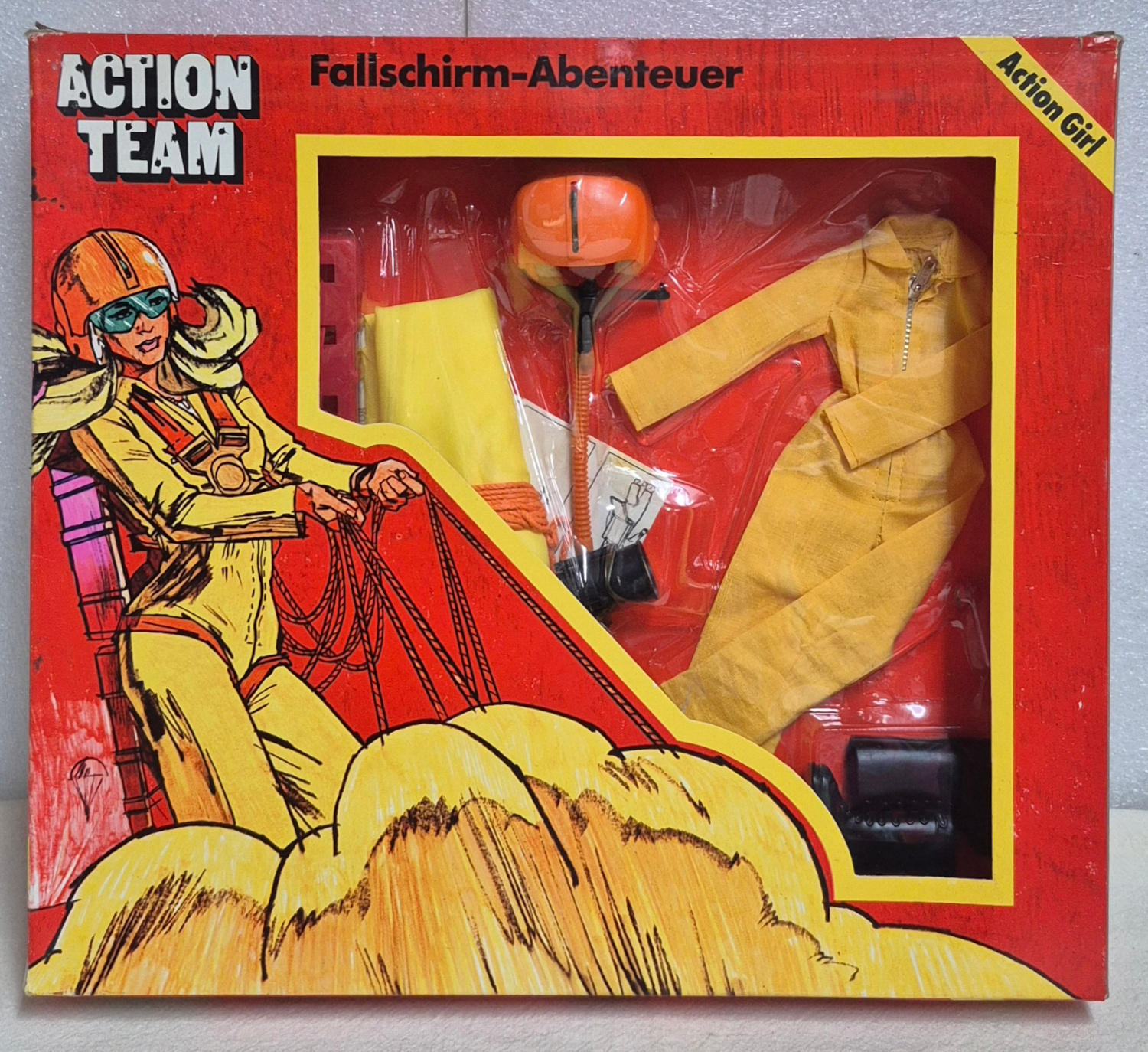 1975 Schildkrot Hasbro G.I. Joe Action Team Parachute Adventure (Fallschirm-Abenteuer) Outfit for Action Girl: Mint in Box 1