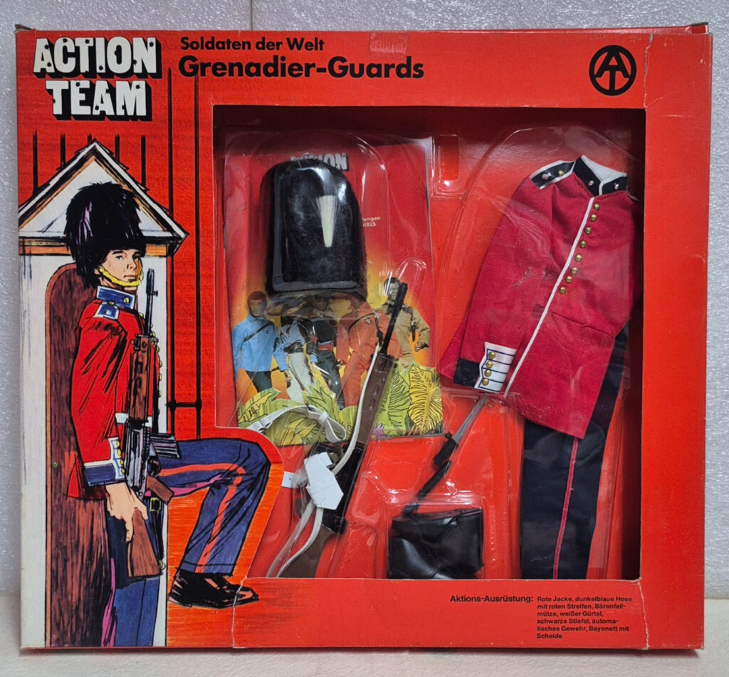 1970 Schildkrot Hasbro G.I. Joe Action Team Soldaten der Welt Grenadier-Guards Uniform Set : Mint in Box 1