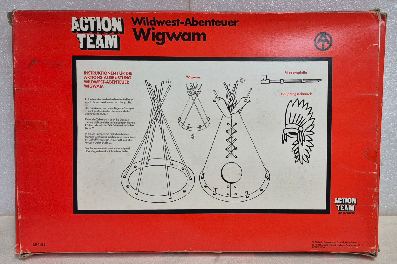 schildkrot-hasbro-gi-joe-action-team-wildwest-abenteuer-wigwam-2 1970 Schildkrot Hasbro G.I. Joe Action Team Wildwest Abenteuer Wigwam : Mint in Box 2