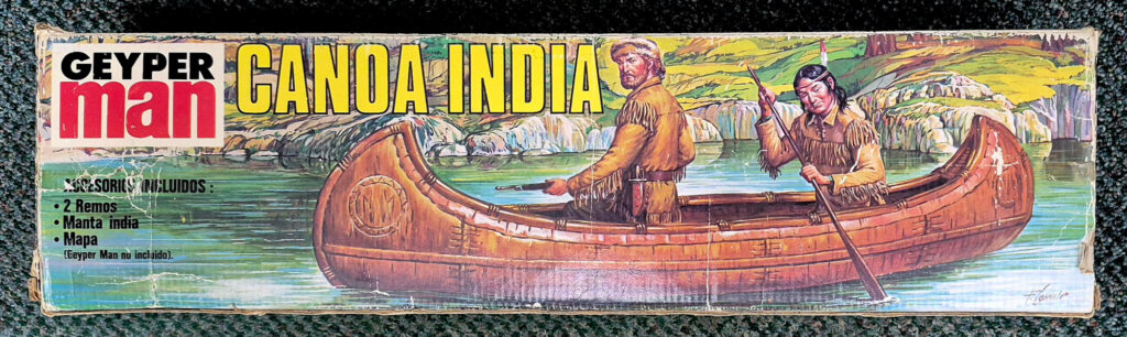 MIB 1975 Geyperman Hasbro Autenticos Equipos Oeste Canoa Indio (Indian Canoe) Set #7521 with Geyperman Figure in Indian Outfit: Mint in Box 1