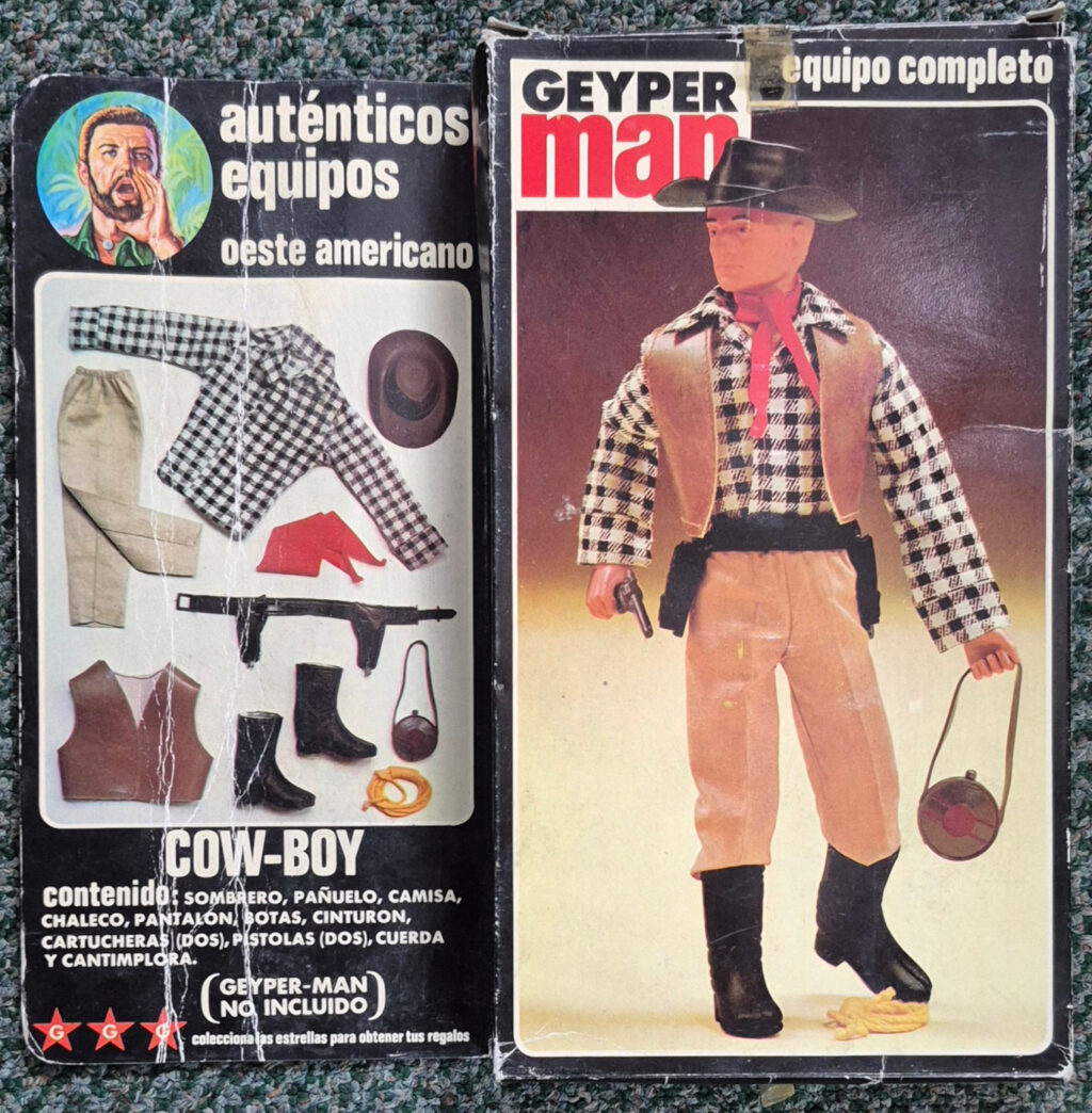 MIB 1975 Geyperman Hasbro Autenticos Equipos Oeste Americano Cow-Boy Set #7501: Mint in Box 1