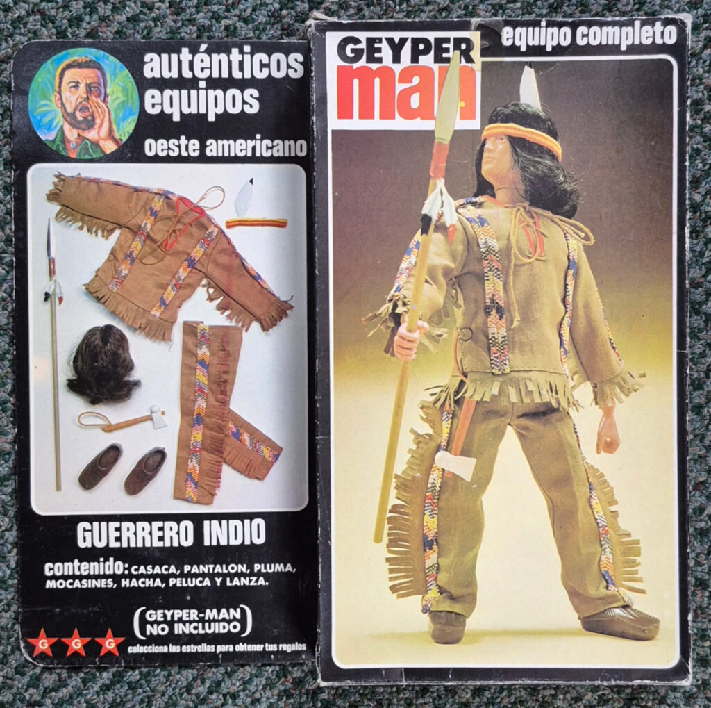 MIB 1975 Geyperman Hasbro Autenticos Equipos Oeste Guerrero Indio Set #7511: Mint in Box 1