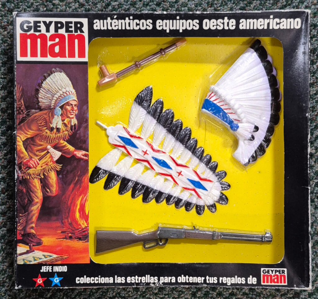 MIB 1975 Geyperman Hasbro Autenticos Equipos Oeste Jefe Indio Set #7513: Mint in Box 1