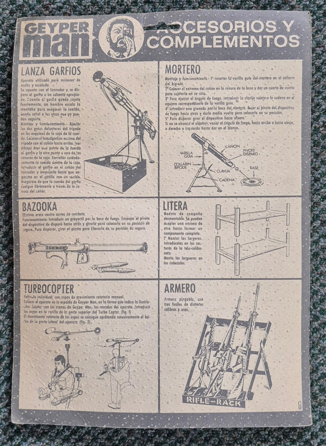 geyperman-hasbro-gi-joe-lanza-garfios-1 MIP 1975 Geyperman Hasbro G.I. Joe Lanza Garfios (Grappling Hook Launcher) #7304: Mint in Package 1
