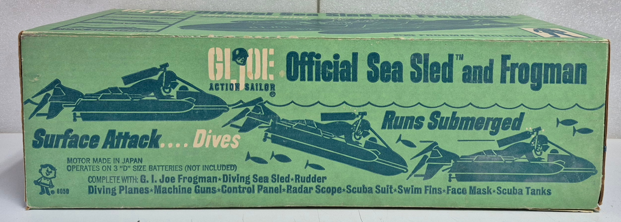 hasbro-1966-gi-joe-action-sailor-official-sea-sled-and-frogman-3 Hasbro 1966 G.I. Joe Action Sailor and Official Sea Sled Set Complete in the Box 3