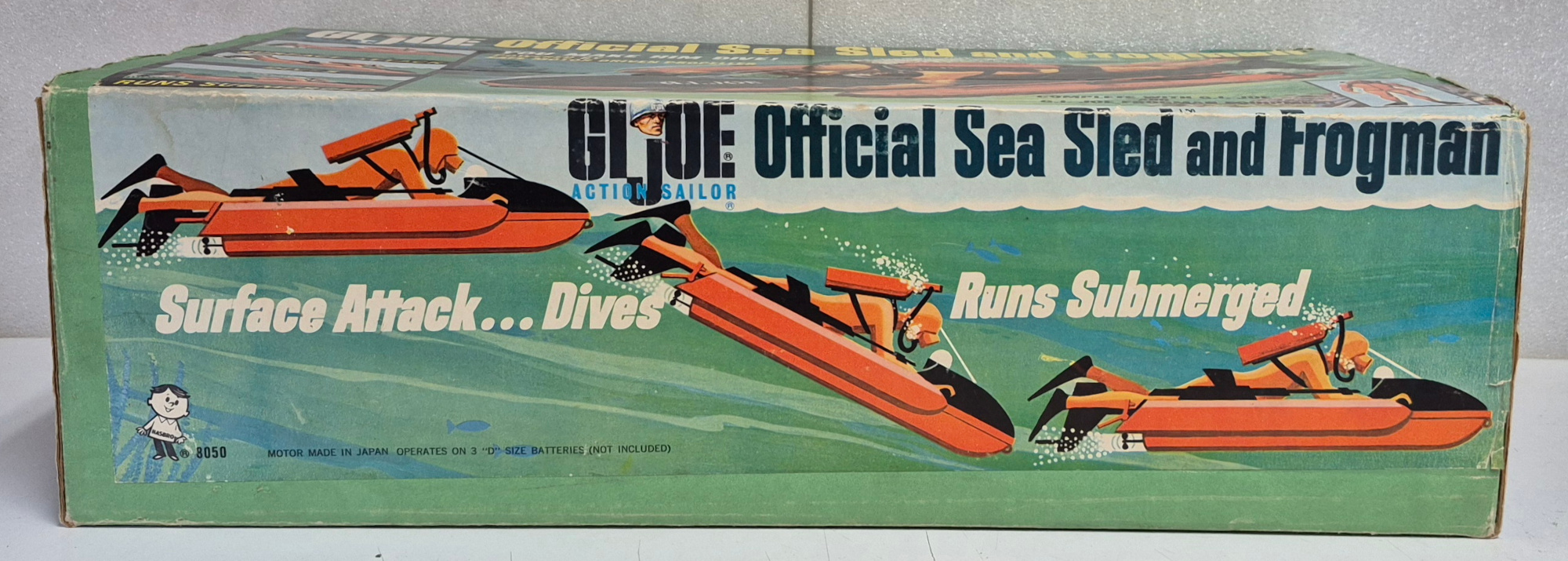 hasbro-1966-gi-joe-action-sailor-official-sea-sled-and-frogman-4 Hasbro 1966 G.I. Joe Action Sailor and Official Sea Sled Set Complete in the Box 4