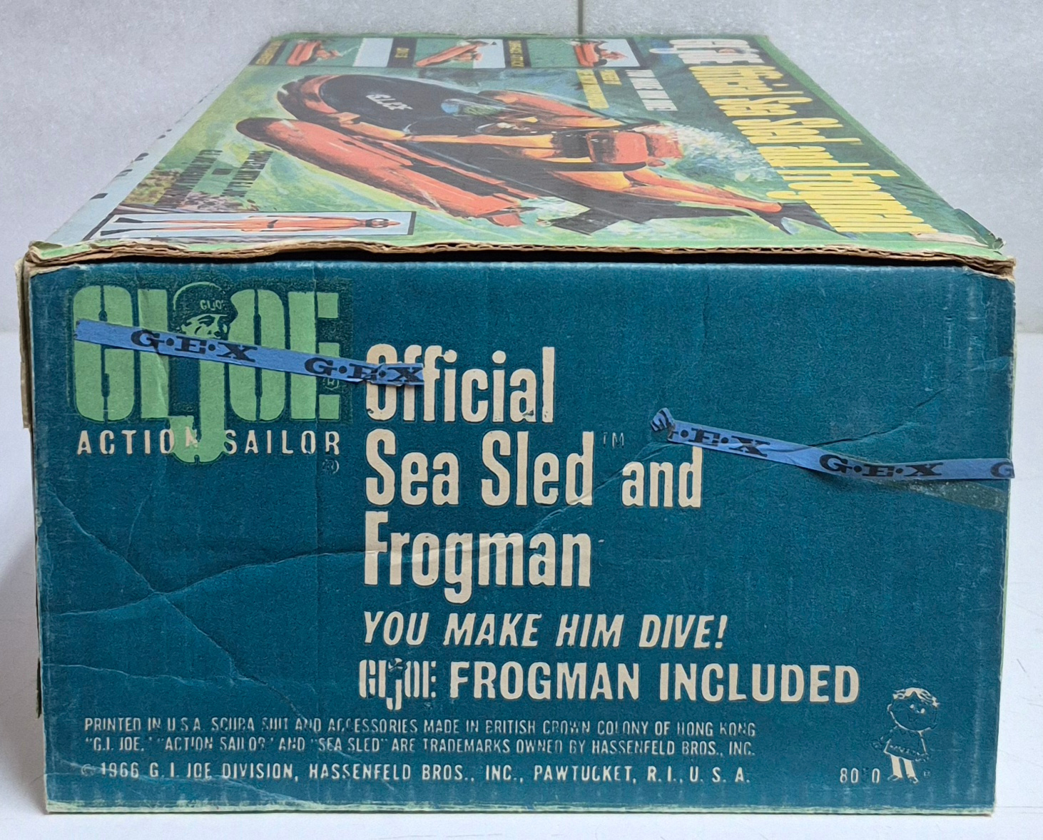 hasbro-1966-gi-joe-action-sailor-official-sea-sled-and-frogman-5 Hasbro 1966 G.I. Joe Action Sailor and Official Sea Sled Set Complete in the Box 5