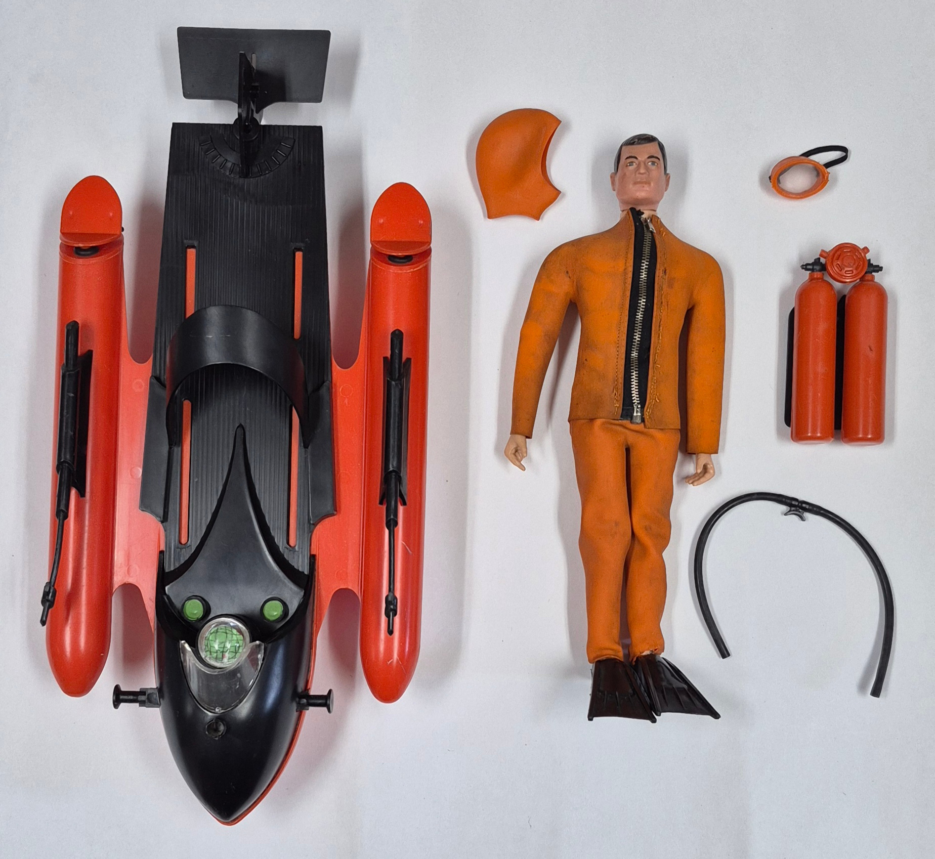 hasbro-1966-gi-joe-action-sailor-official-sea-sled-and-frogman-7 Hasbro 1966 G.I. Joe Action Sailor and Official Sea Sled Set Complete in the Box 7