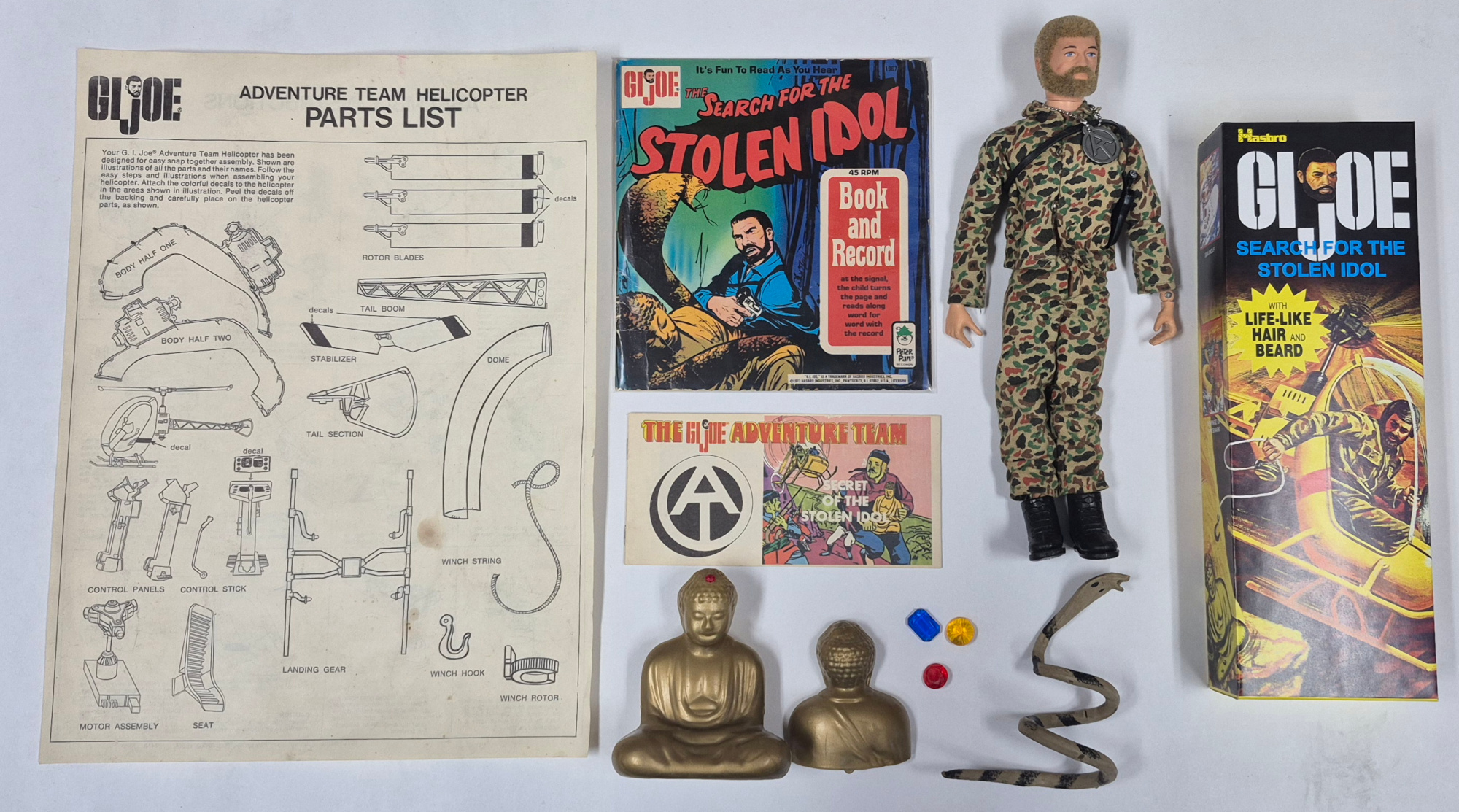 hasbro-1971-gi-joe-adventure-team-land-adventurer-and-search-for-the-stolen-idol-set-8 Hasbro 1971 G.I. Joe Adventure Team Land Adventurer and Search for the Stolen Idol Set Complete in the Box 8
