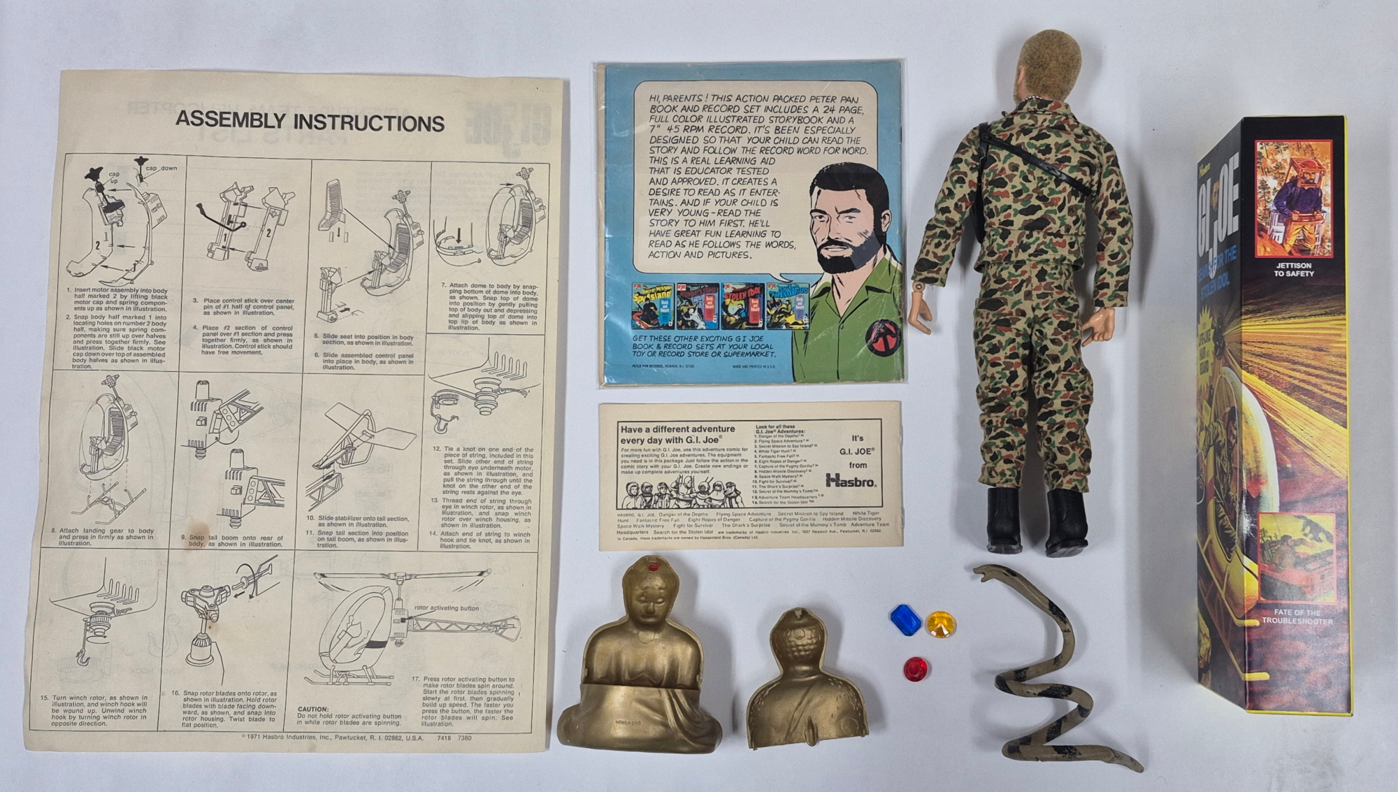 hasbro-1971-gi-joe-adventure-team-land-adventurer-and-search-for-the-stolen-idol-set-9 Hasbro 1971 G.I. Joe Adventure Team Land Adventurer and Search for the Stolen Idol Set Complete in the Box 9