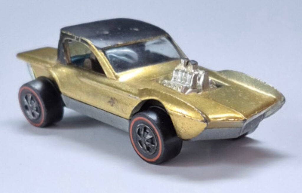 1968 Mattel Redline Hot Wheels Gold Python - U.S. Casting 1