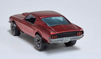 hot-wheels-1968-redline-red-custom-mustang-2 1968 Mattel Redline Hot Wheels Red Custom Mustang - Hong Kong rear end