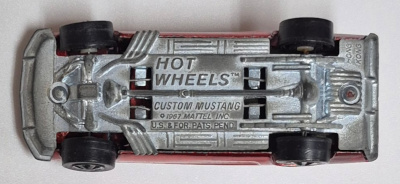 hot-wheels-1968-redline-red-custom-mustang-6 1968 Mattel Redline Hot Wheels Red Custom Mustang - Hong Kong 6