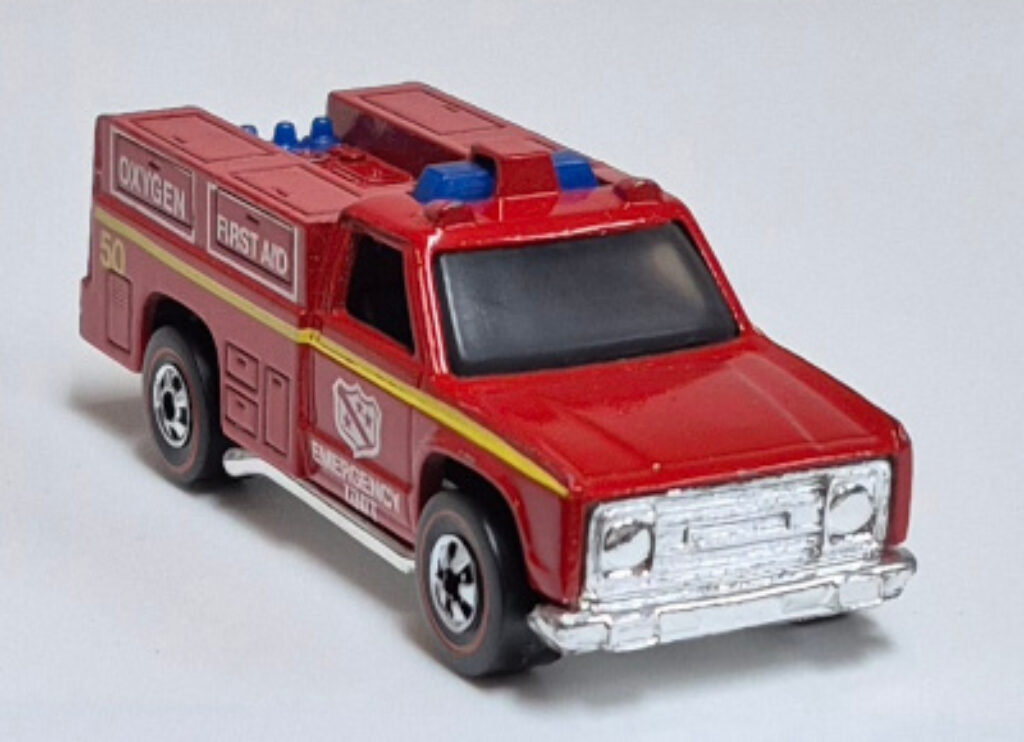1975 Mattel Redline Hot Wheels Red Enamel Emergency Squad - Near Mint 1