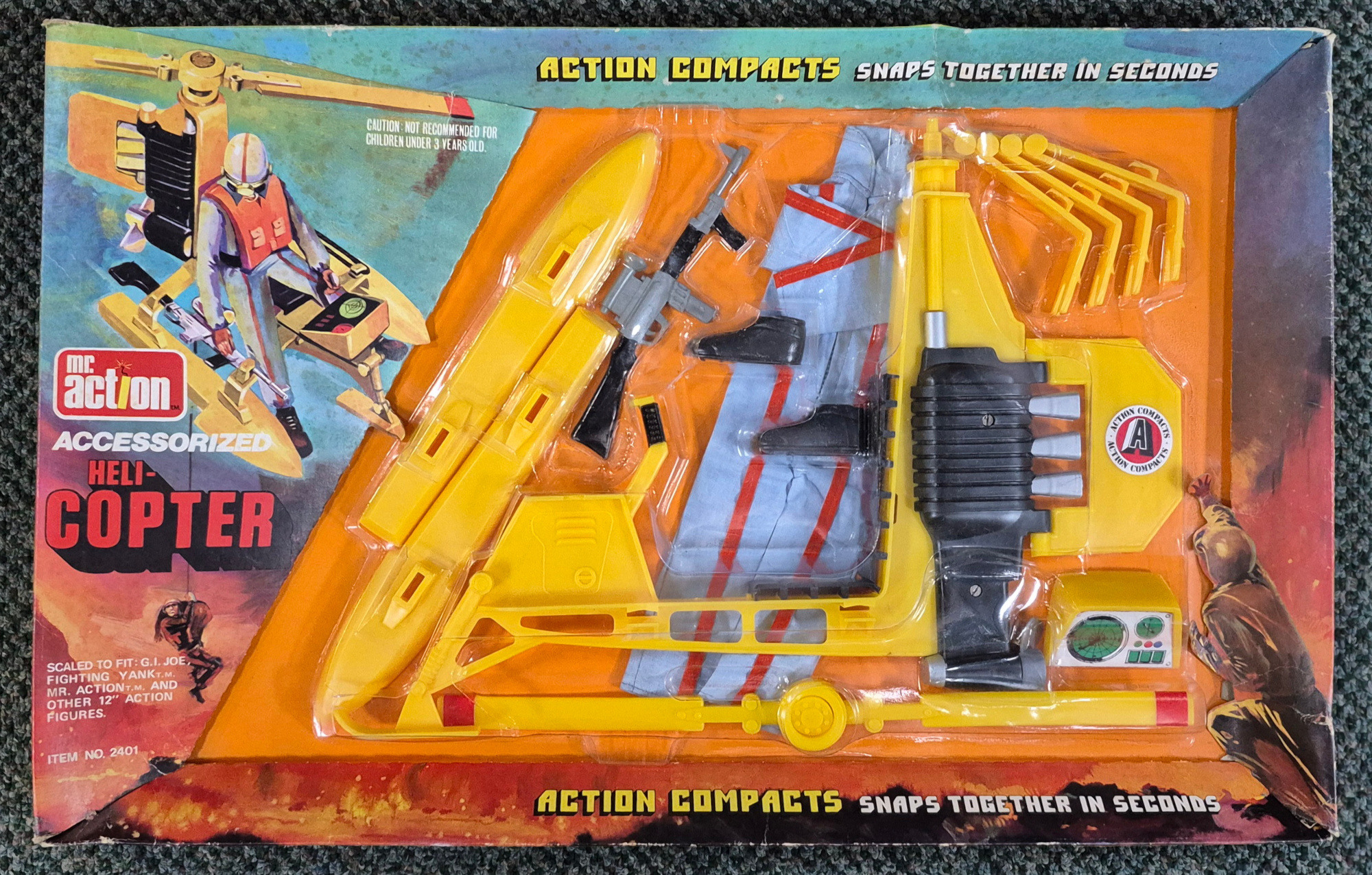MIB 1975 LJN #2401 Mr. Action Heli-Copter for G.I. Joe : Mint in Box 1