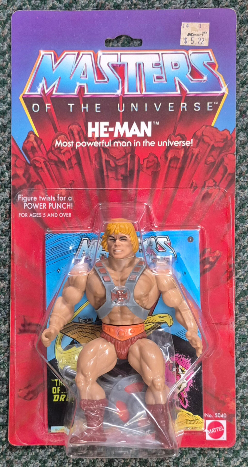 MOC 1982 Masters of the Universe (MOTU) He-Man Action Figure on Factory Sealed Card - Near Mint 1