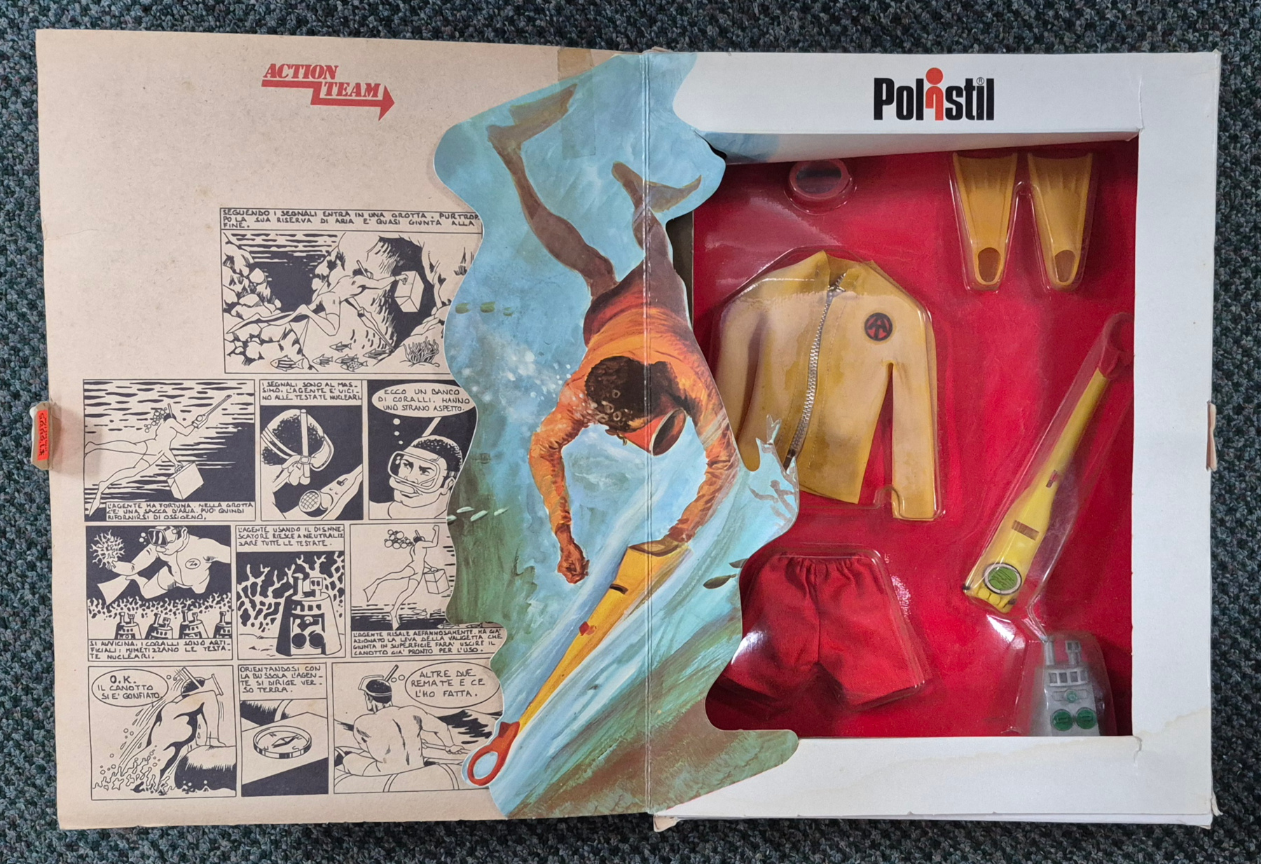 polistil-hasbro-action-team-gi-joe-missile-recovery-equipment-set-07-3 MIB 1975 Polistil Action Team Hasbro G.I. Joe Missione Missili Subacquei (Missile Recovery) Equipment Set #19: Mint in Box 3