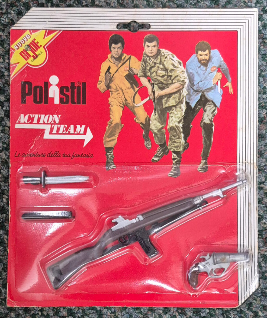 MOC 1975 Polistil Action Team Hasbro G.I. Joe Weapons Pack AT-12 with M1 Carbine Rifle: Factory Sealed 1