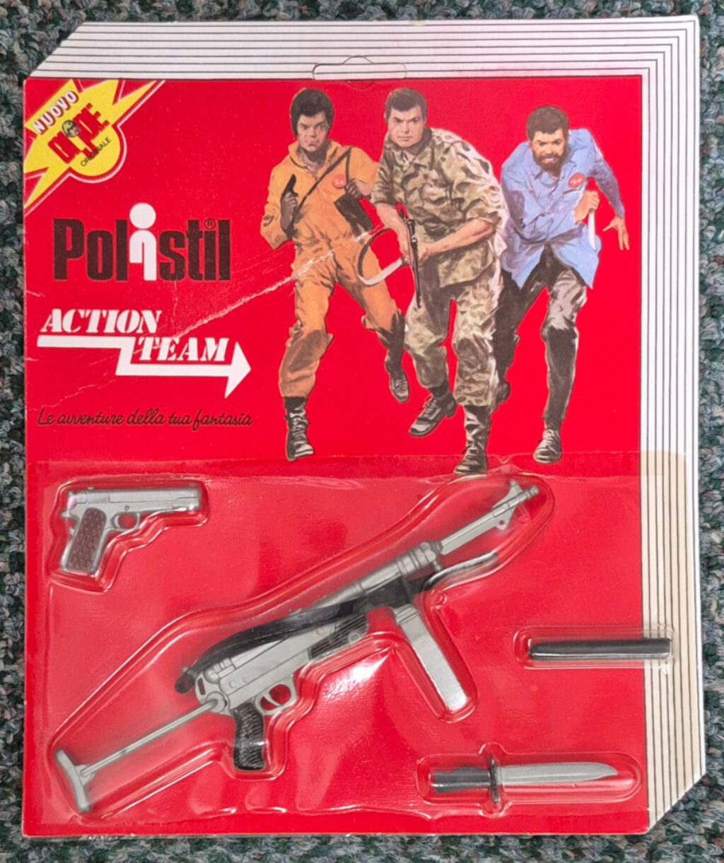 MOC 1975 Polistil Action Team Hasbro G.I. Joe Weapons Pack AT-14 with German 9mm Schmeisser Pistoil: Factory Sealed 1