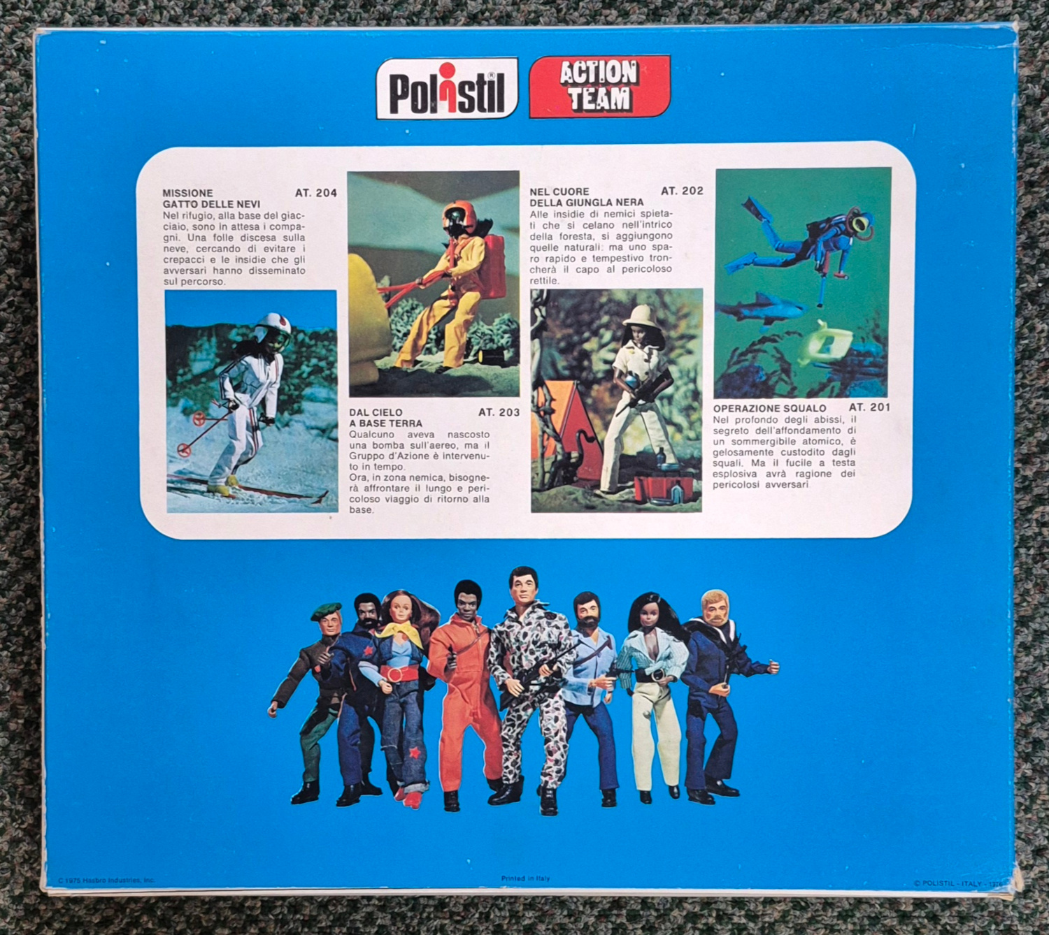 polistil-hasbro-action-team-lady-gi-dal-cielo-a-base-terra-fantastic-freefall-2 MIB 1975 Polistil Hasbro Action Team Lady G.I. Dal Cielo a Base Terra (Fantastic Freefall) Equipment Set: Mint in Box 2