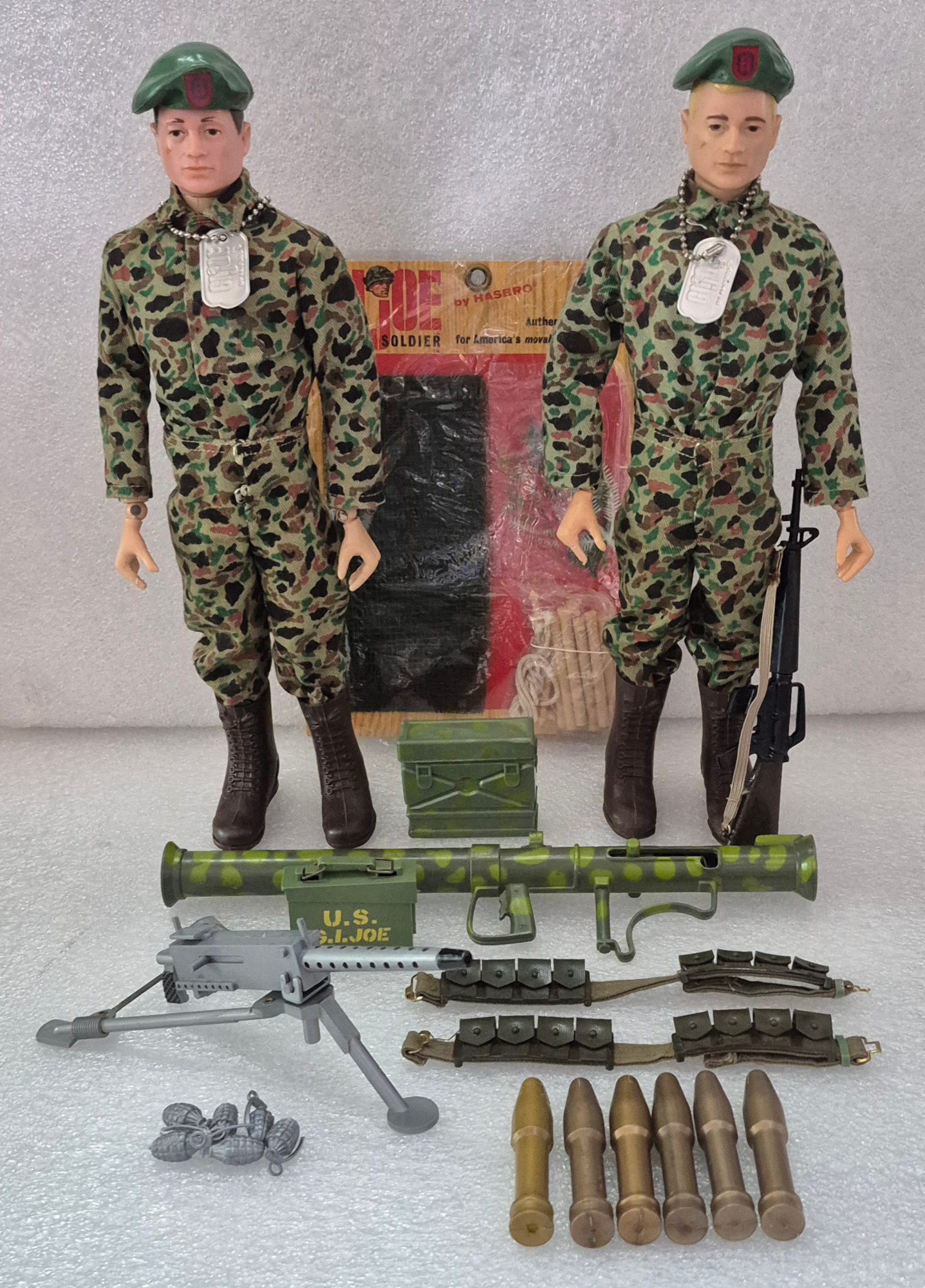 1966 Hasbro Adventures of G.I. Joe Green Beret Machine Gun Outpost Set 5978 1