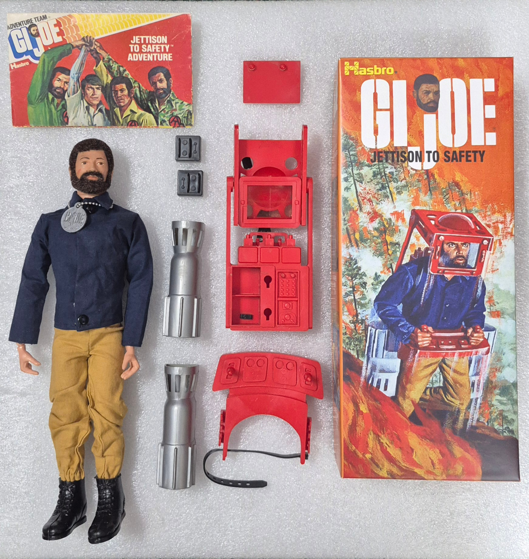 hasbro-1975-gi-joe-adventure-team-land-adventurer-and-jettison-to-safety-equipment-set-7739-2-2 1975 Hasbro G.I. Joe Adventure Team Land Adventurer with Jettison to Safety Equipment Set 7739-2 in Custom Box 2
