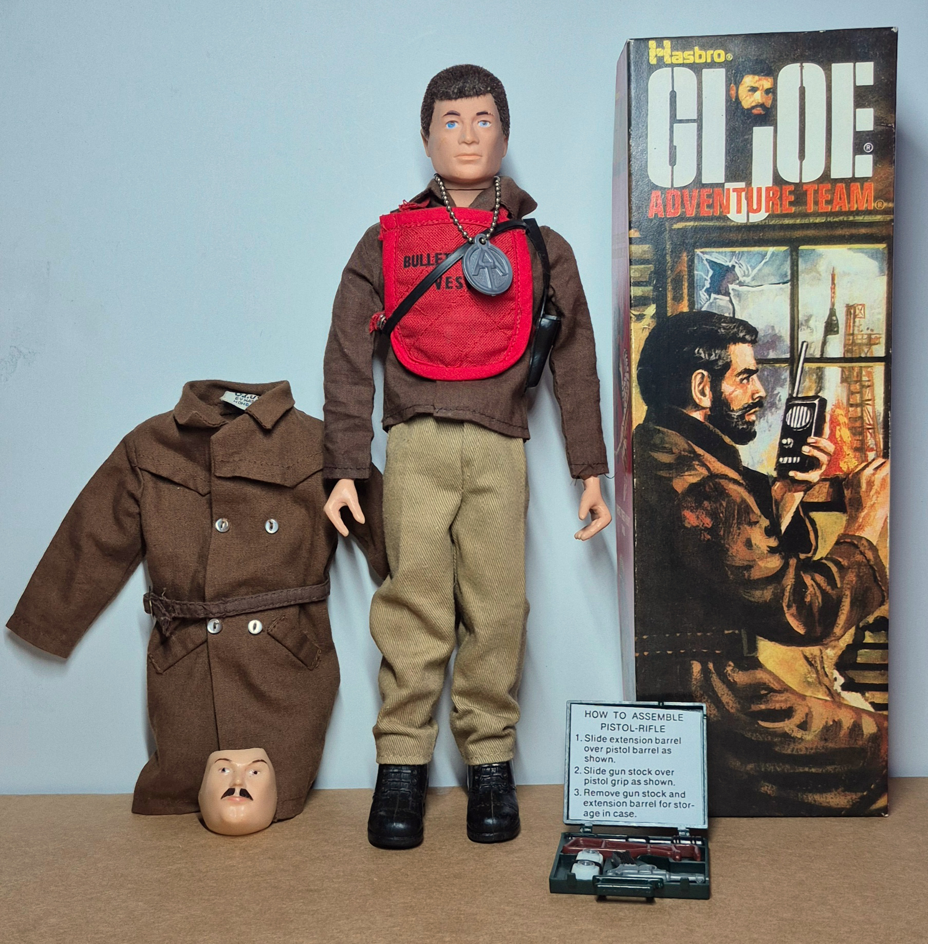 1972 Hasbro G.I. Joe Adventure Team Man of Action with Secret Agent Equipment Set 7375 in Custom Box 1