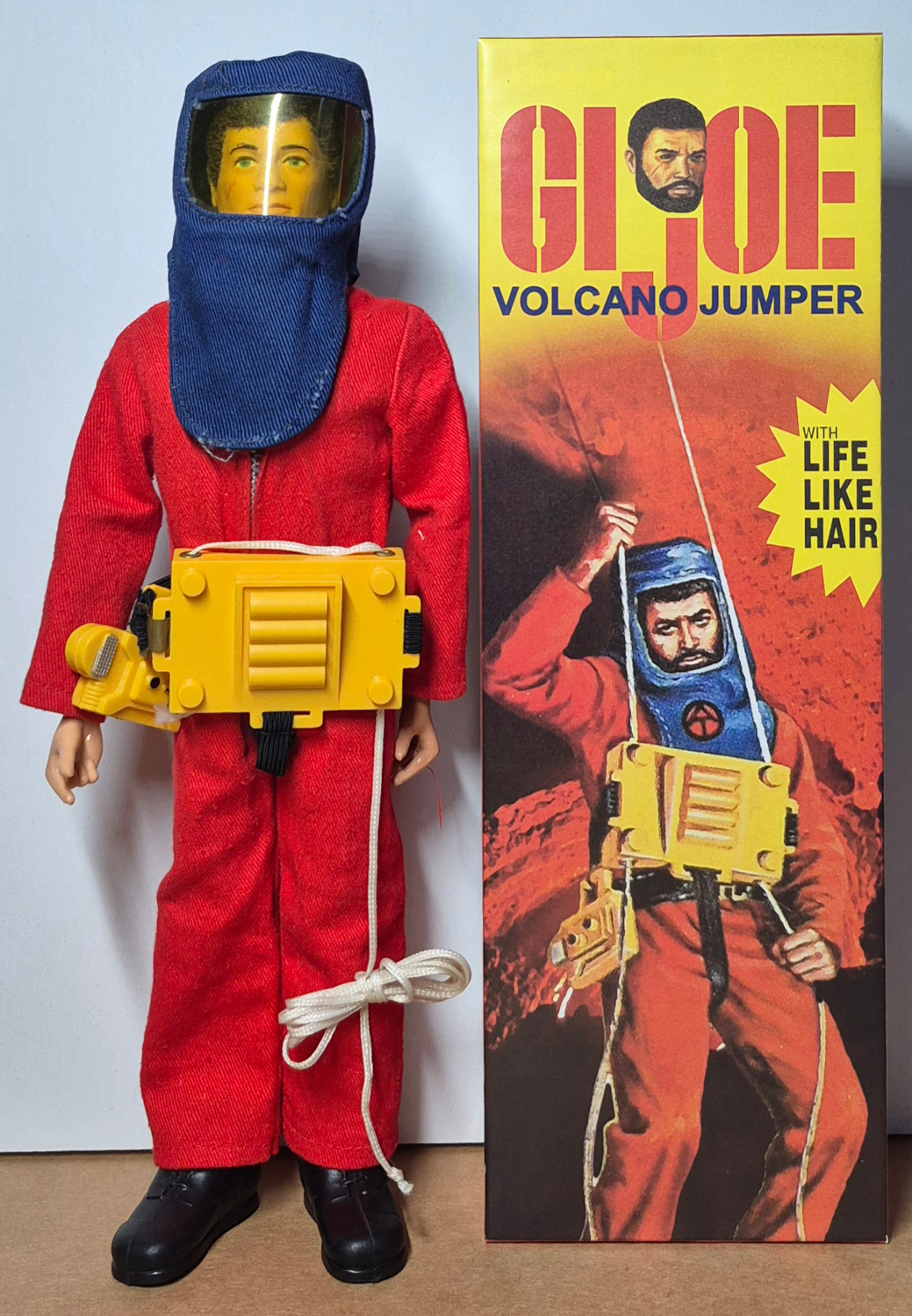 1972 Hasbro G.I. Joe Adventure Team Land Adventurer with Radiation Detection Equipment Set 7341 in Custom Box front 1