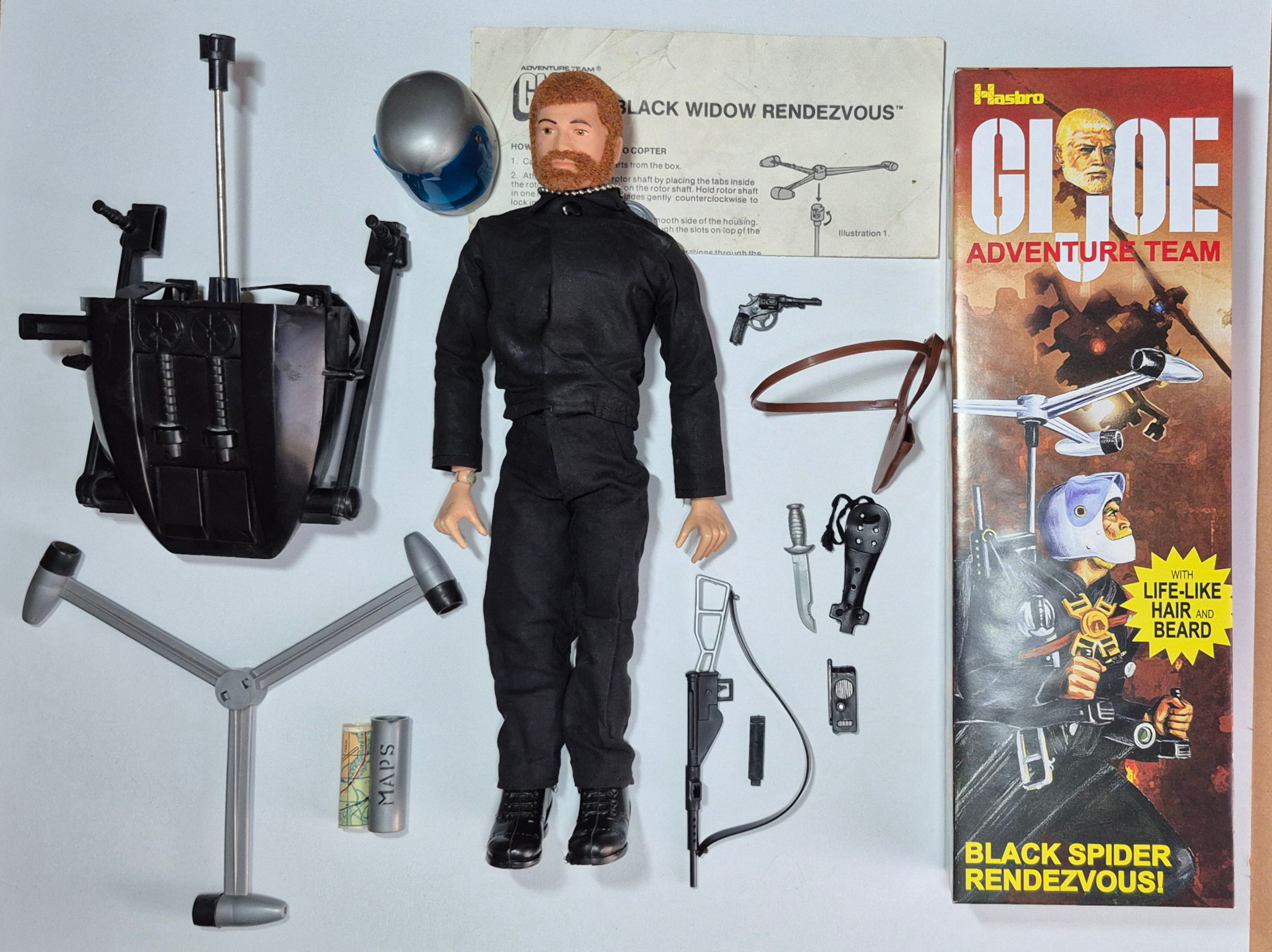 1975-hasbro-gi-joe-adventure-team-land-adventurer-and-black-widow-rendezvou-set-7414-2 1975 Hasbro G.I. Joe Adventure Team Land Adventurer with Black Widow Rendezvous Equipment Set 7414 in Custom Box 2