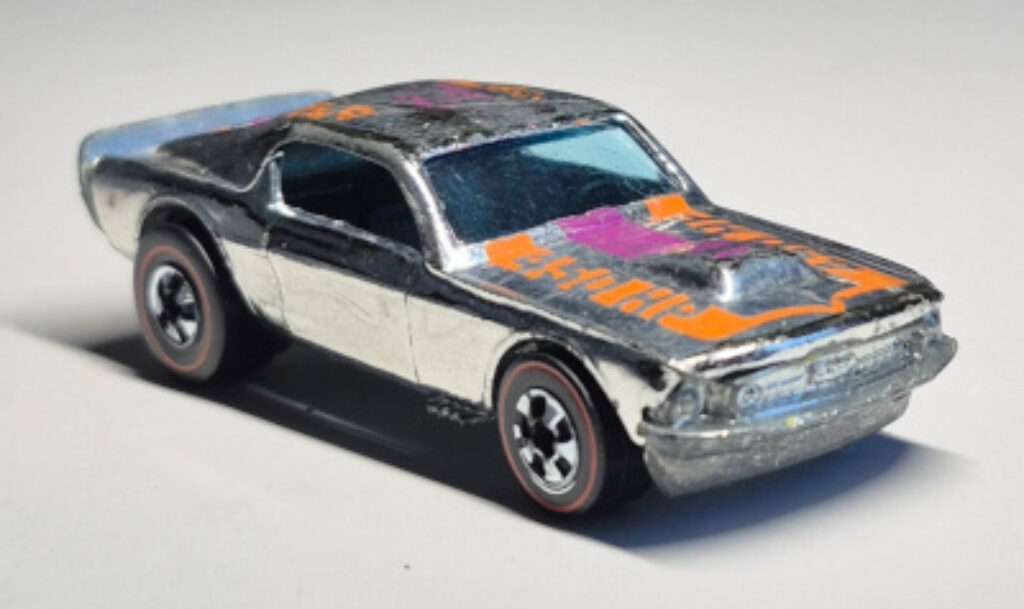 1975 Mattel Redline Hot Wheels Chrome Mustang Stocker 1