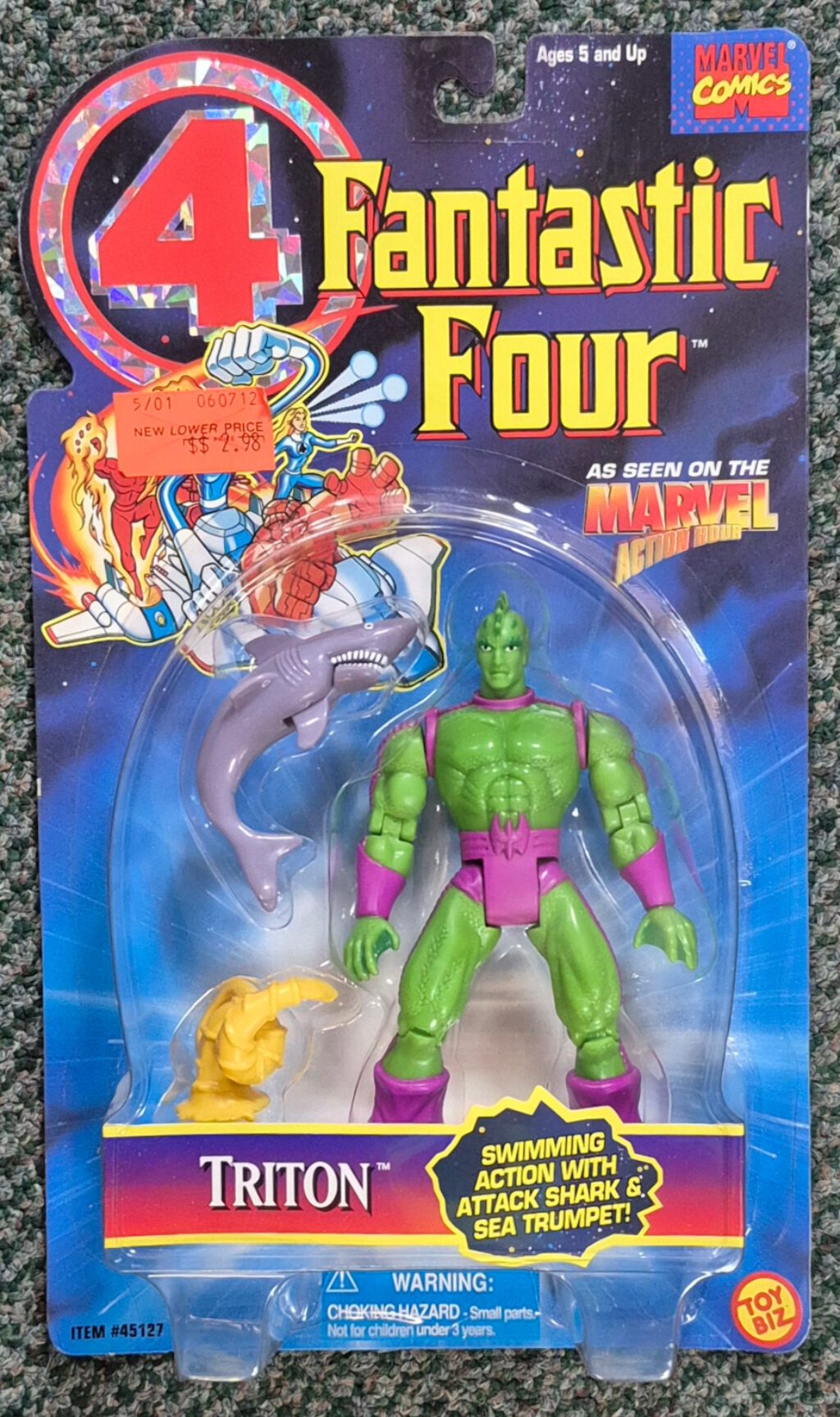 Toy Biz Fantastic Four Series Triton Action Figure: Mint on Card 1