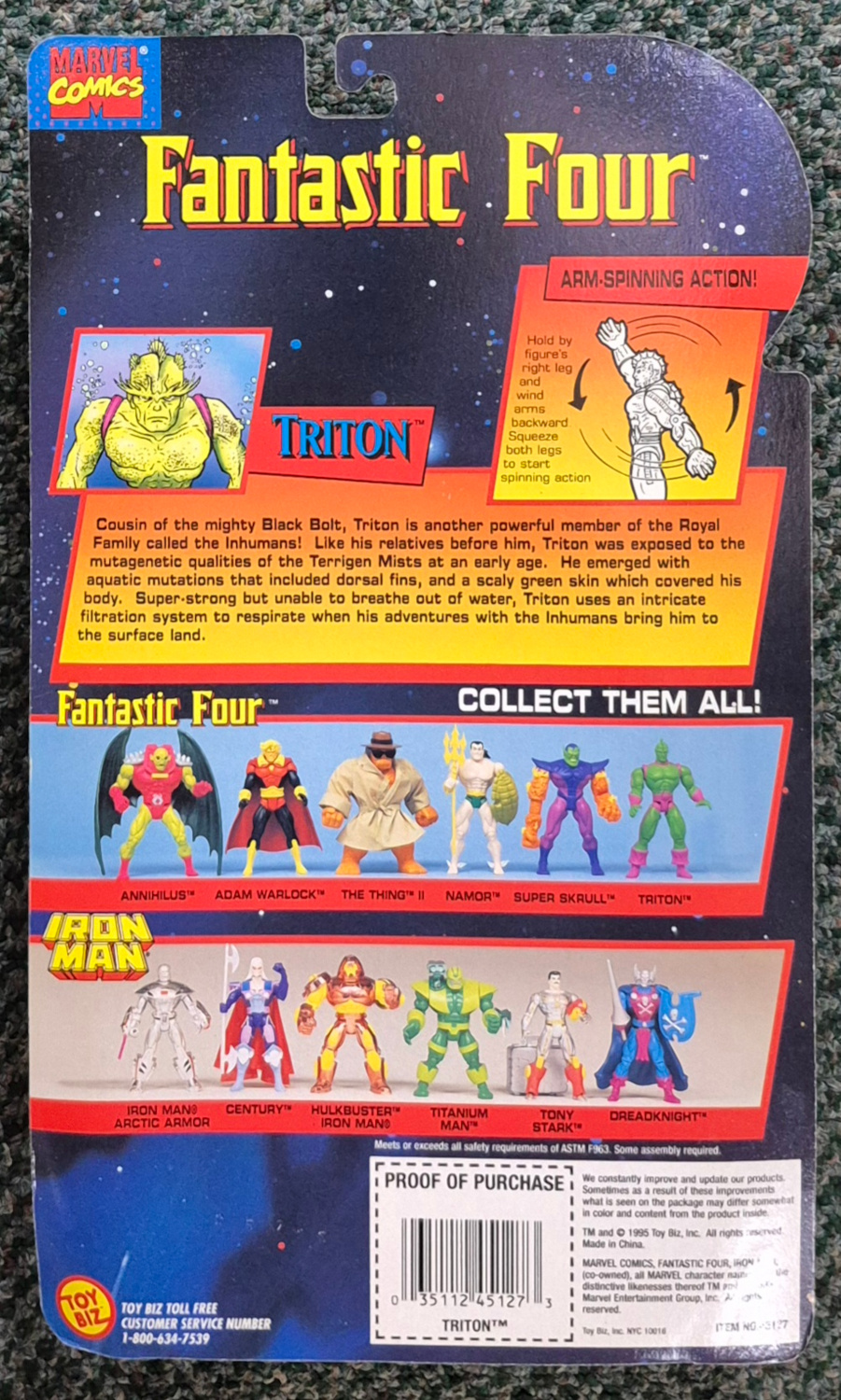 toy-biz-fantastic-four-series-triton-2 Toy Biz Fantastic Four Series Triton Action Figure: Mint on Card 2