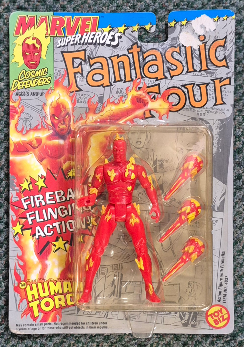 Toy Biz 1992 Marvel Super Heroes Human Torch Action Figure: Mint on Card 1