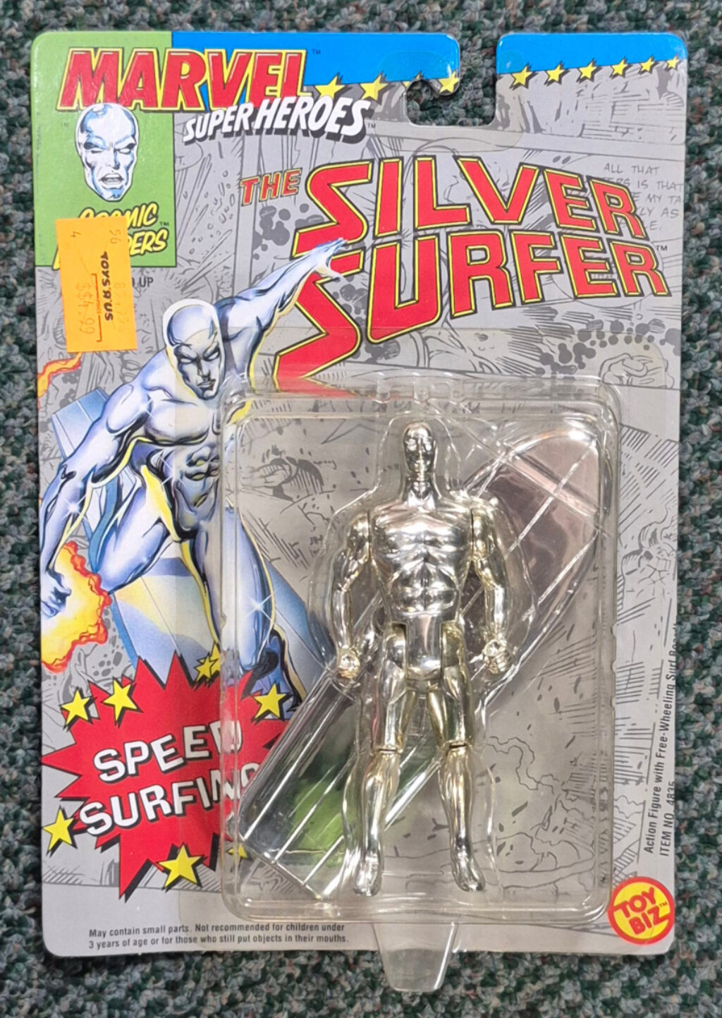 Toy Biz 1992 Marvel Super Heroes Silver Surfer Action Figure: Mint on Card 1