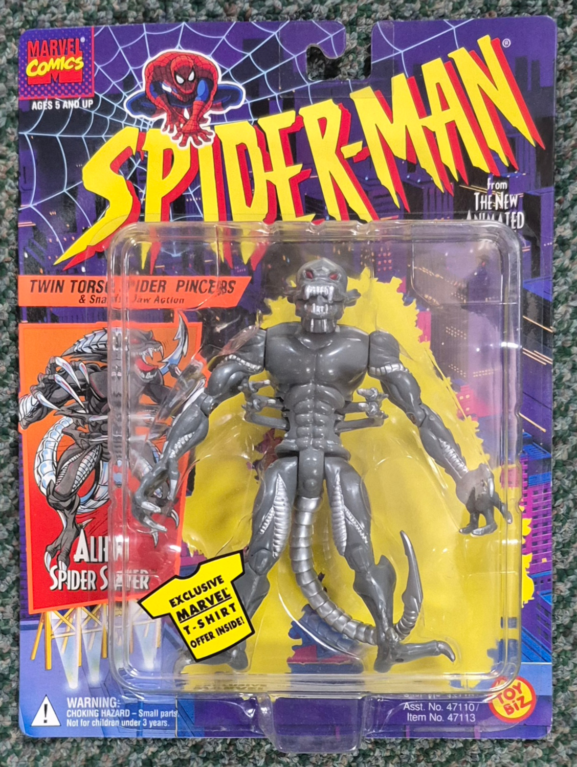 MOC Toy Biz Spider-Man The New Animated Series Alien Spider Slayer Action Figure: Mint on Card 1