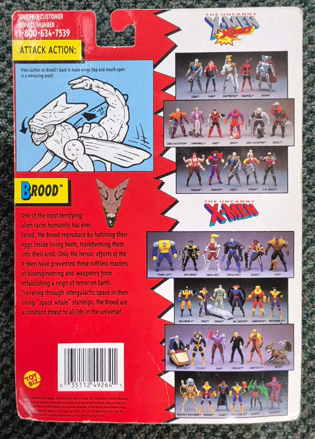 toy-biz-uncanny-x-men-evil-mutants-series-brood-2 Toy Biz Uncanny X-Men Evil Mutant Series Brood Action Figure: Mint on Card 2